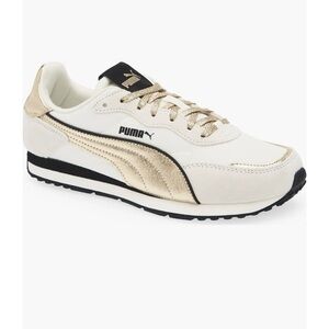 Puma White and Gold Athletic Shoes